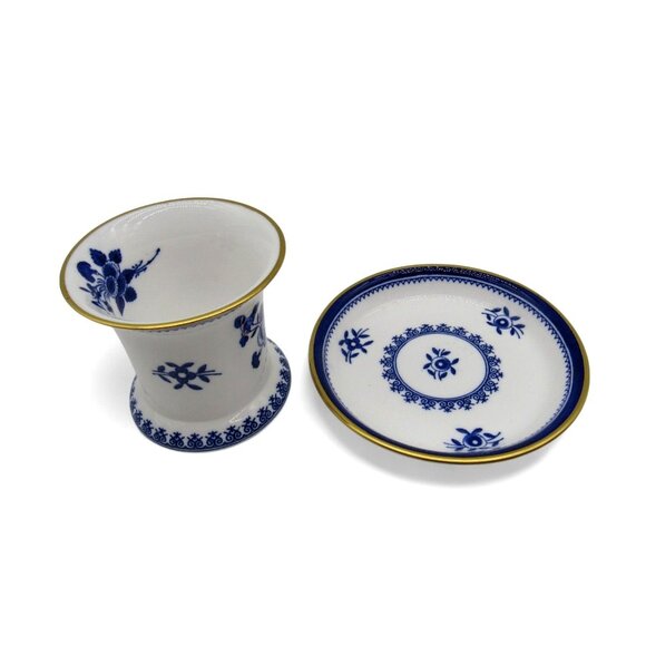 SPODE Gloucester Blue and White Floral Cup Saucer England Vintage - Picture 6 of 11